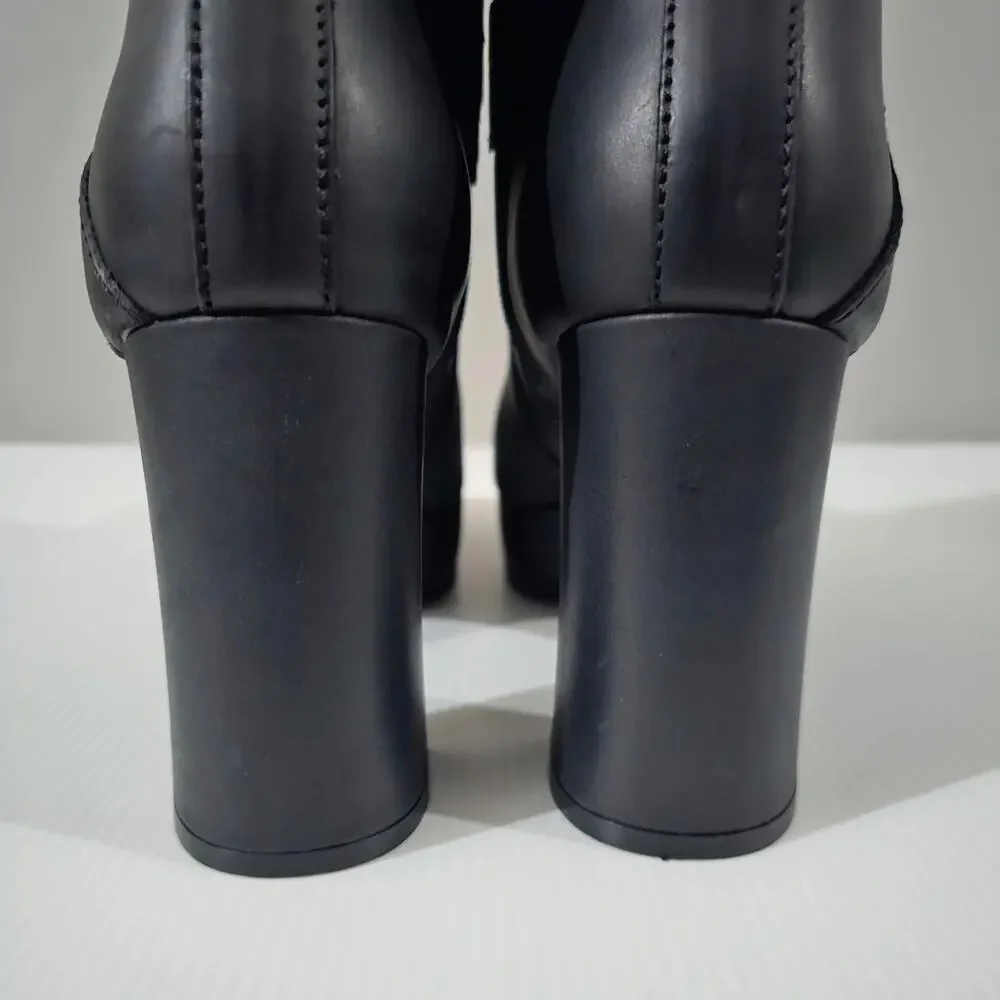 Jeffrey Campbell Amuse Ankle Boot Womens 10 Black Leather Platform High Heel